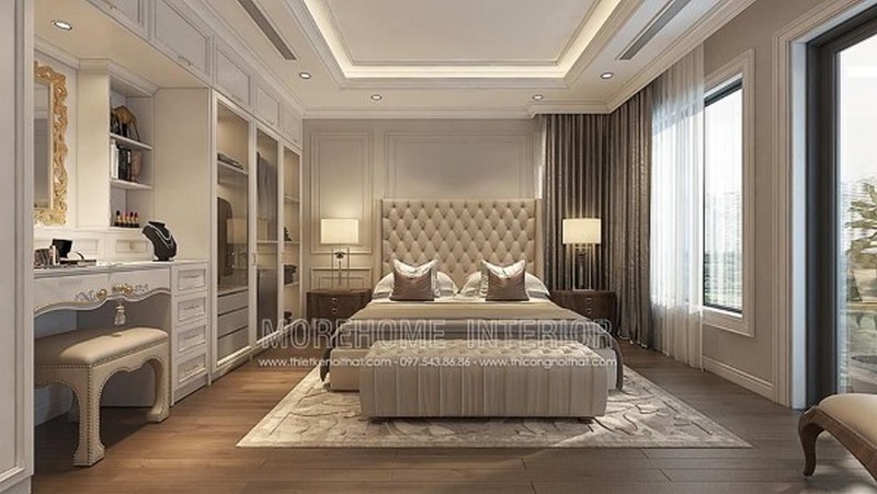 Thiết kế phòng ngủ biệt thự tân cổ điển