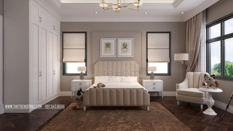 Thiết kế phòng ngủ biệt thự tân cổ điển
