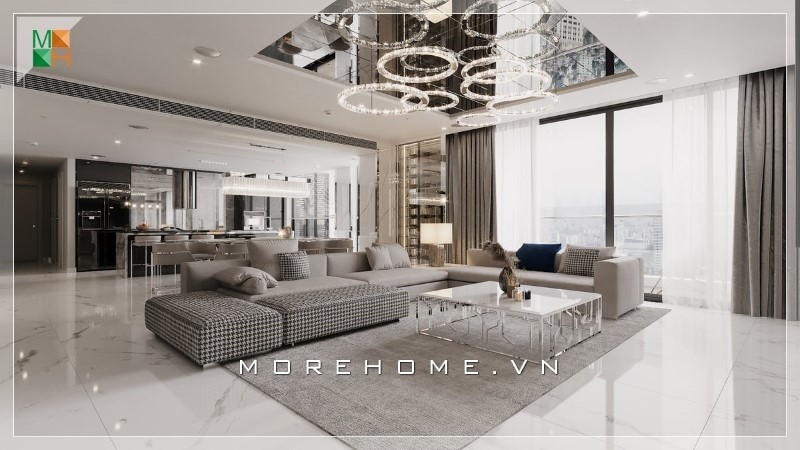 Thiết kế nội thất phòng khách liền bếp Thiết kế nội thất phòng khách liền bếp