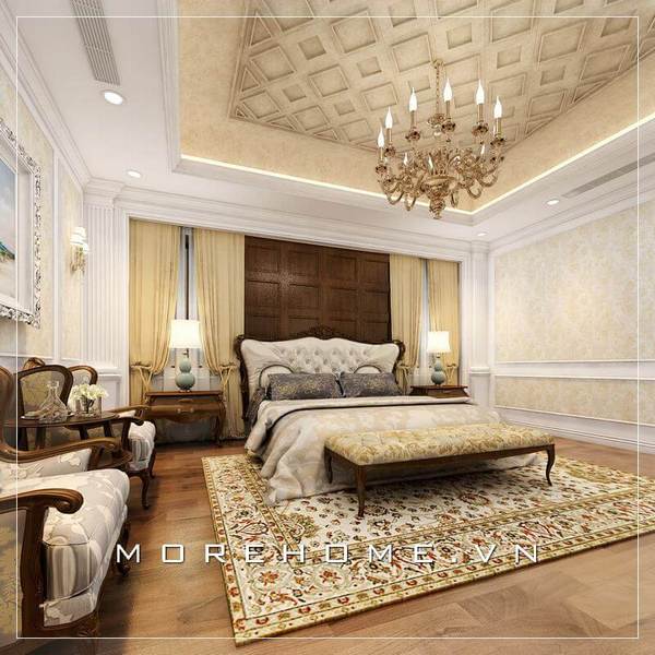 trần thạch cao phòng ngủ tân cổ điển trần thạch cao phòng ngủ tân cổ điển