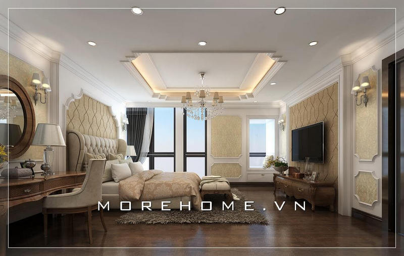 trần thạch cao phòng ngủ tân cổ điển trần thạch cao phòng ngủ tân cổ điển