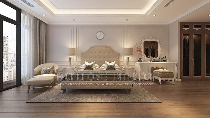 Thiết kế phòng ngủ biệt thự tân cổ điển