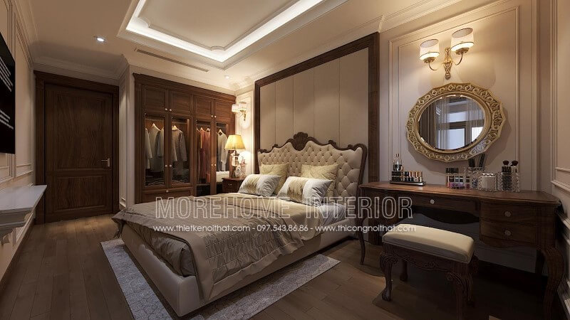 Thiết kế phòng ngủ biệt thự tân cổ điển