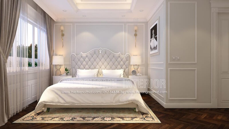 Thiết kế phòng ngủ biệt thự tân cổ điển