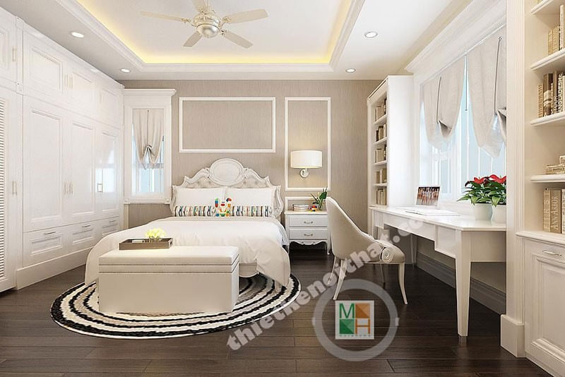 Thiết kế phòng ngủ biệt thự tân cổ điển