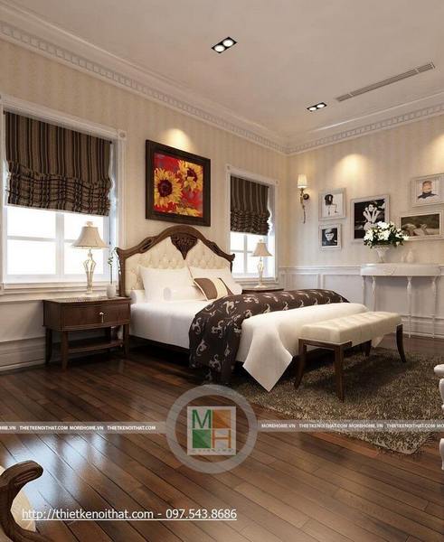 Thiết kế phòng ngủ biệt thự tân cổ điển
