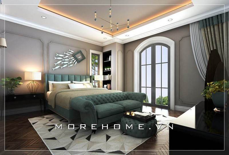 Thiết kế phòng ngủ biệt thự tân cổ điển