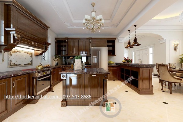 tủ bếp tân cổ điển