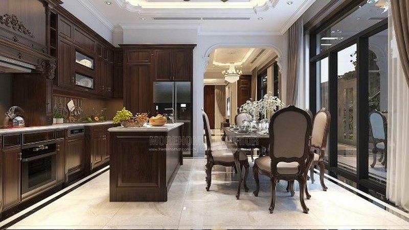 tủ bếp tân cổ điển
