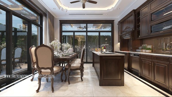 tủ bếp tân cổ điển