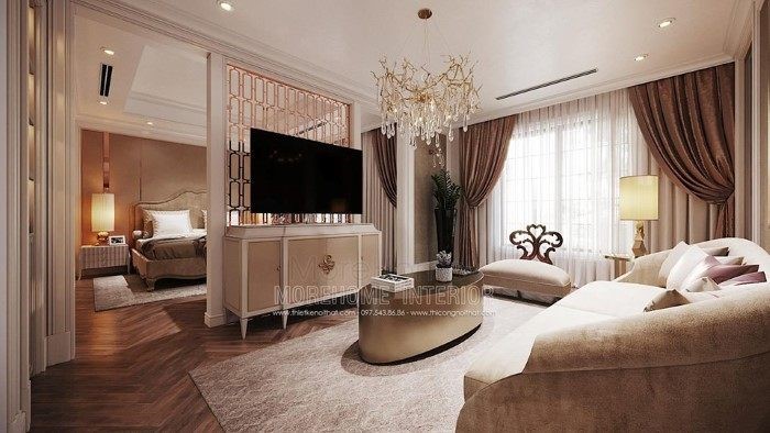 Thiết kế phòng ngủ biệt thự tân cổ điển