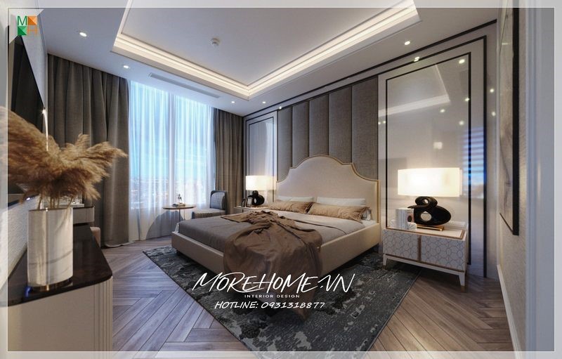 Thiết kế phòng ngủ biệt thự tân cổ điển