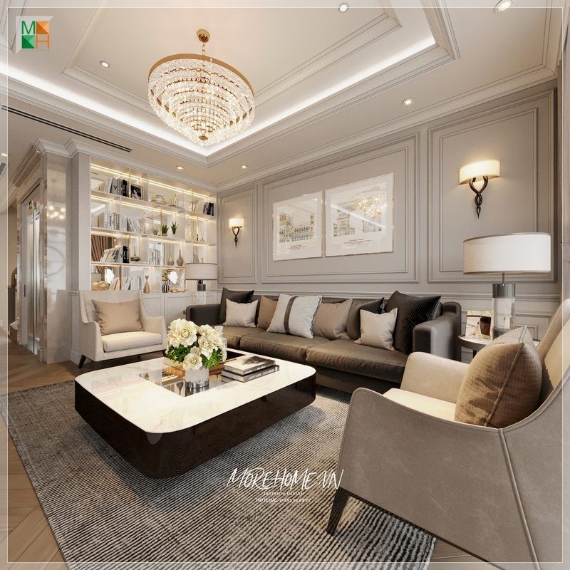 thiết kế nội thất nhà chung cư 70m2 phòng ngủ đa phong cách