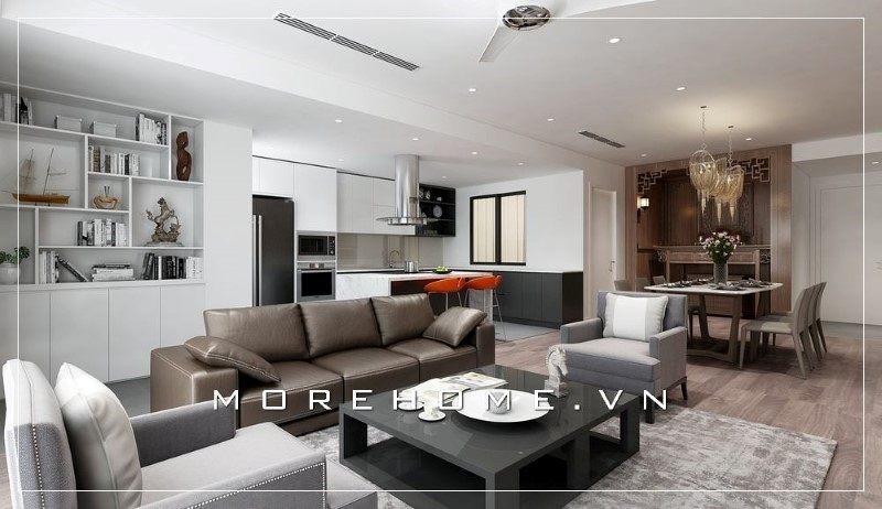 thiết kế nội thất nhà chung cư 70m2 phòng ngủ đa phong cách