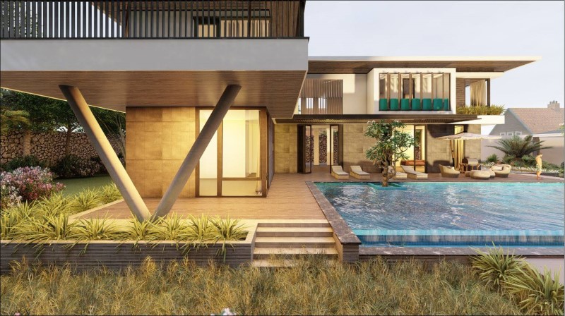 Thiết kế biệt thự hiện đại có bể bơi trong nhà