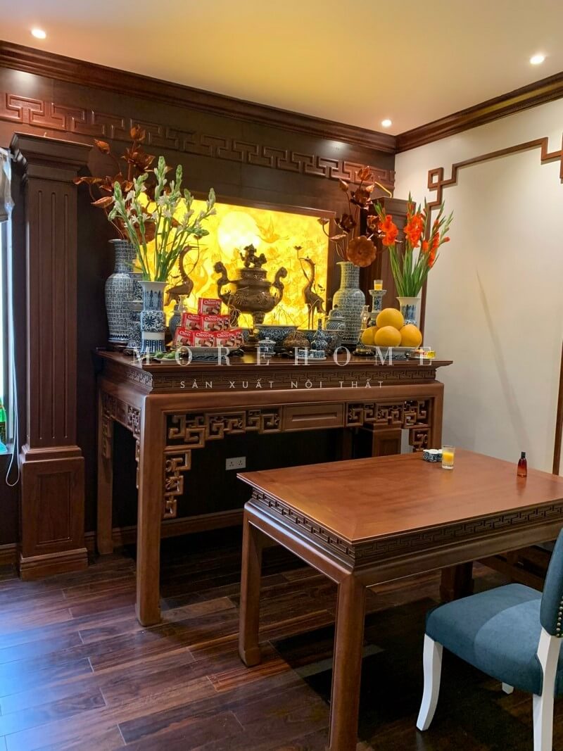 Thiết kế nội thất biệt thự gỗ óc chó