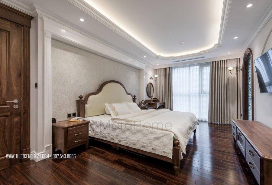 Thiết kế nội thất biệt thự gỗ óc chó