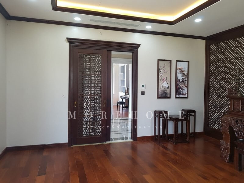 Thiết kế nội thất biệt thự gỗ óc chó