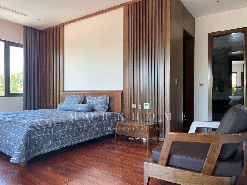 Thiết kế nội thất biệt thự gỗ óc chó