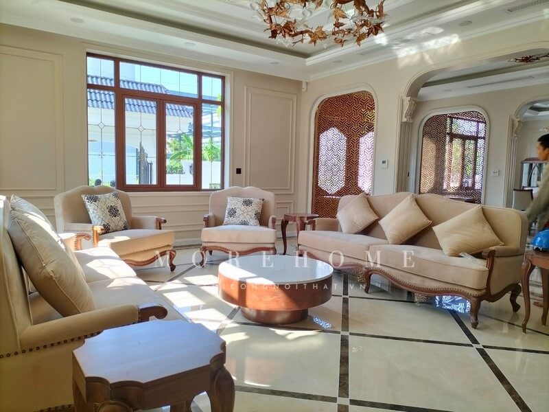 Thiết kế nội thất biệt thự gỗ óc chó