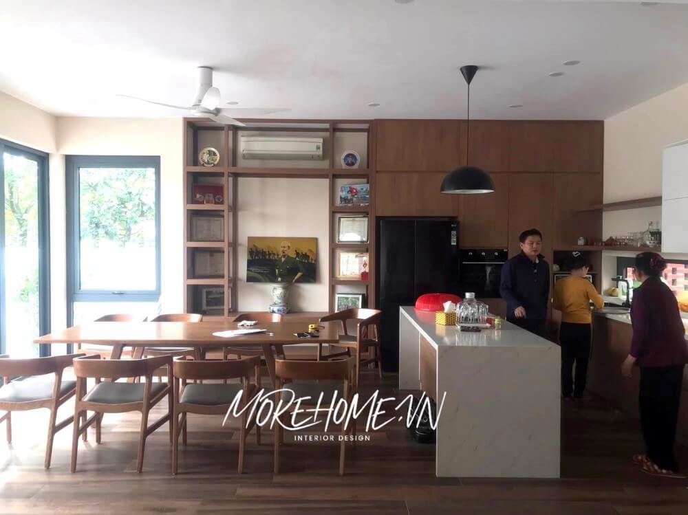 Thiết kế nội thất biệt thự gỗ óc chó