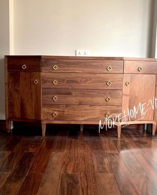 Thiết kế nội thất biệt thự gỗ óc chó