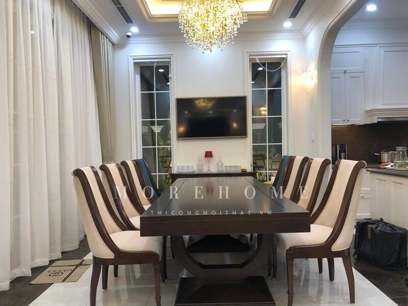 Bàn ăn tân cổ điển đẹp cho biệt thự