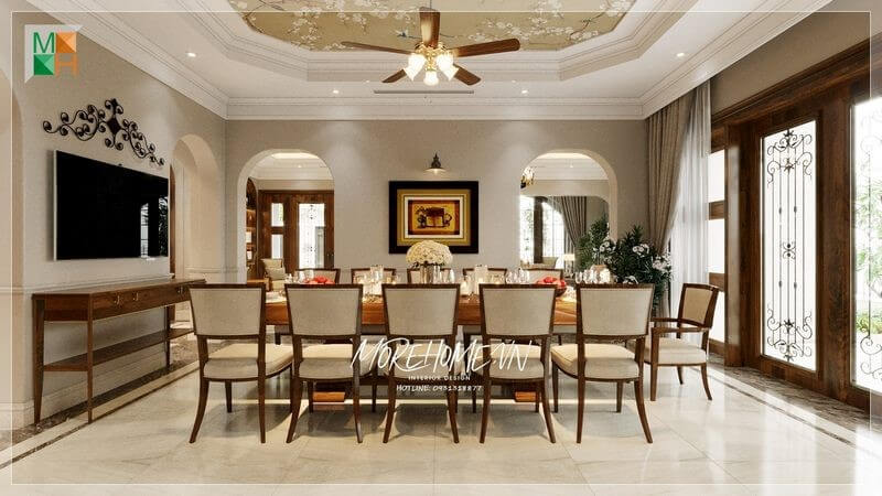 Bàn ăn tân cổ điển đẹp cho biệt thự