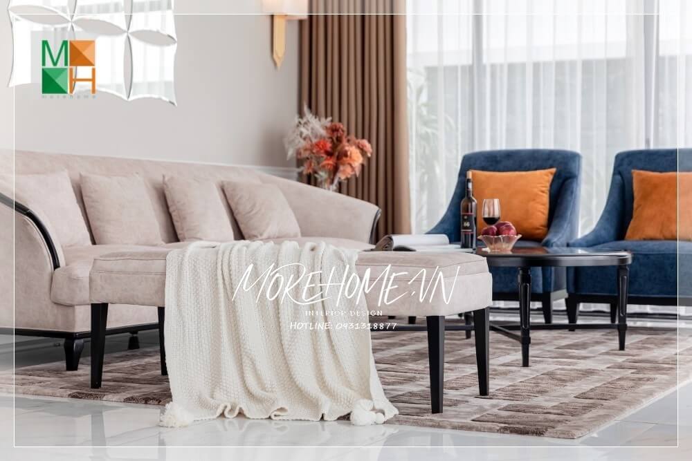 Thiết kế phòng khách biệt thự tân cổ điển