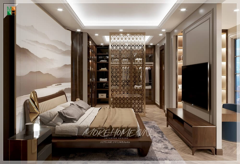 Thiết kế phòng ngủ biệt thự tân cổ điển