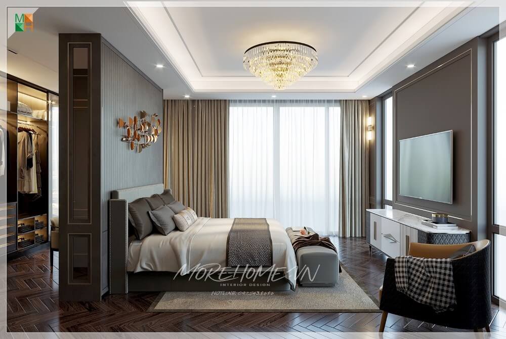 Thiết kế phòng ngủ biệt thự tân cổ điển