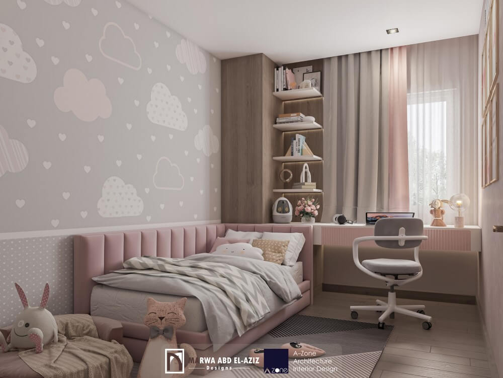 Thiết kế phòng ngủ màu hồng