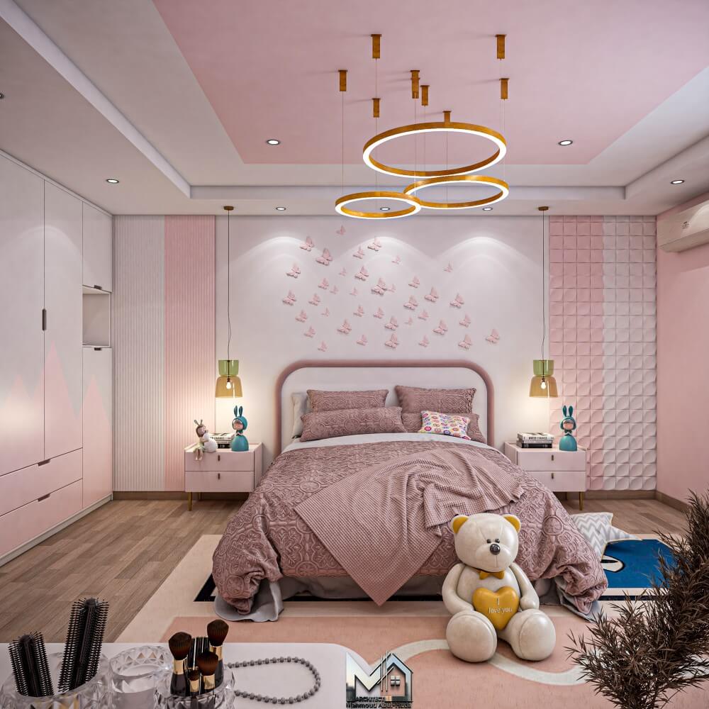 Thiết kế phòng ngủ màu hồng