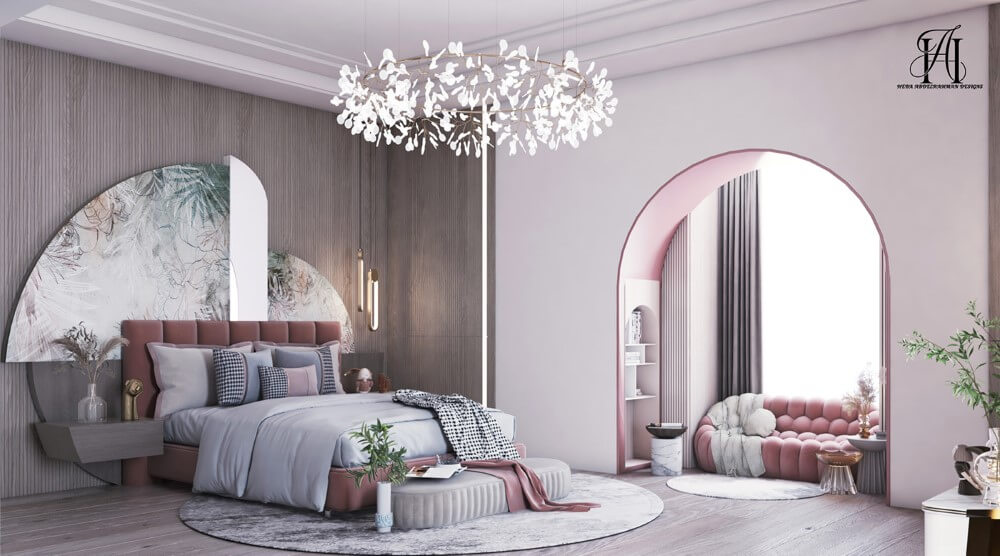 Thiết kế phòng ngủ màu hồng
