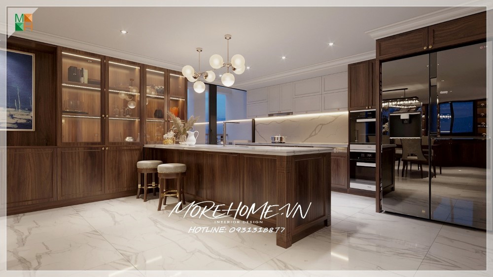Tủ bếp tân cổ điển đẹp