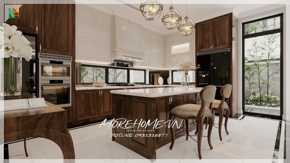 Tủ bếp tân cổ điển đẹp