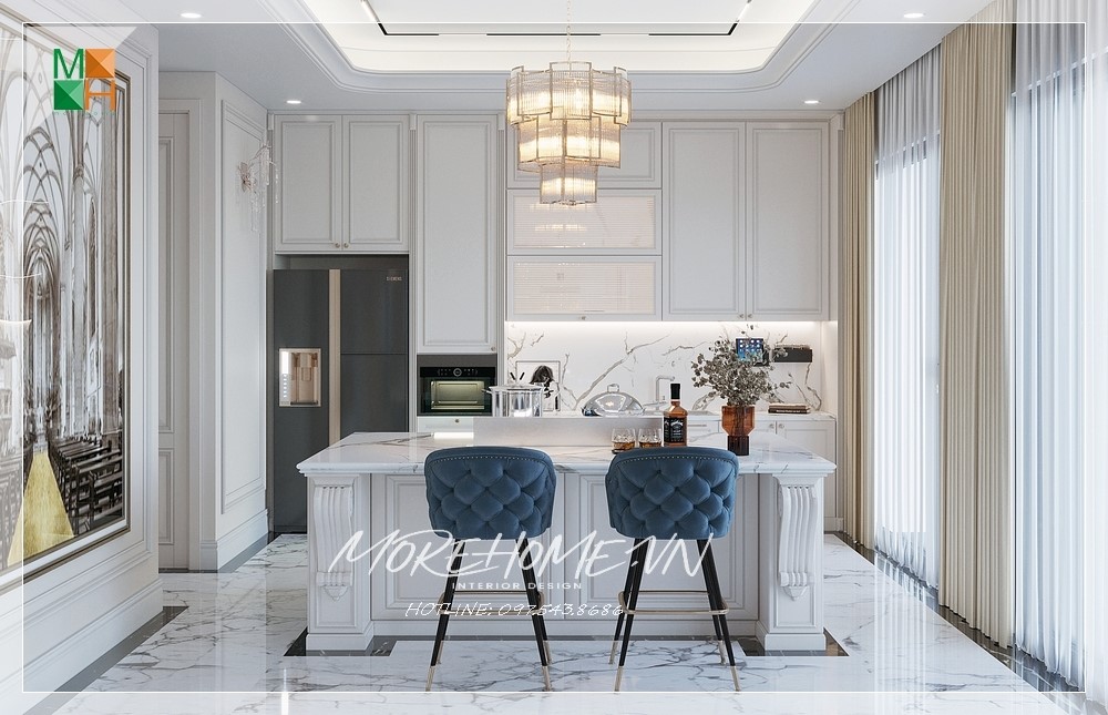 Tủ bếp tân cổ điển đẹp