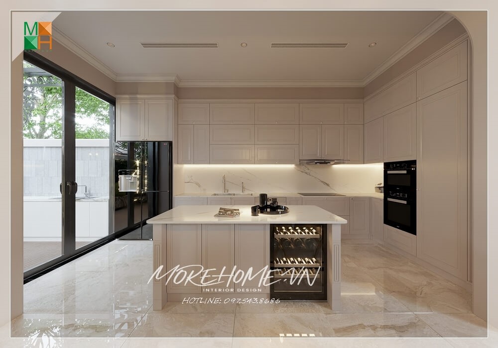 Tủ bếp tân cổ điển đẹp