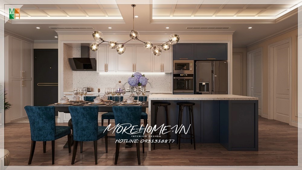 Tủ bếp tân cổ điển đẹp