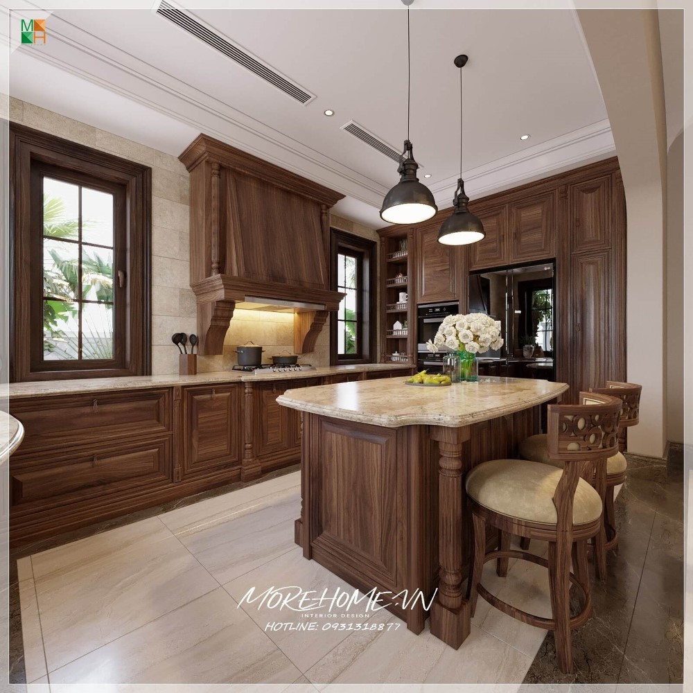 Tủ bếp tân cổ điển đẹp