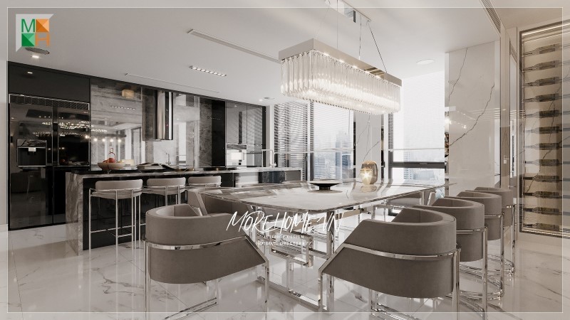 Tủ bếp gỗ công nghiệp