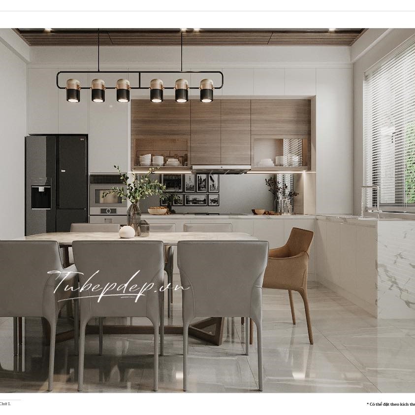 Tủ bếp gỗ công nghiệp