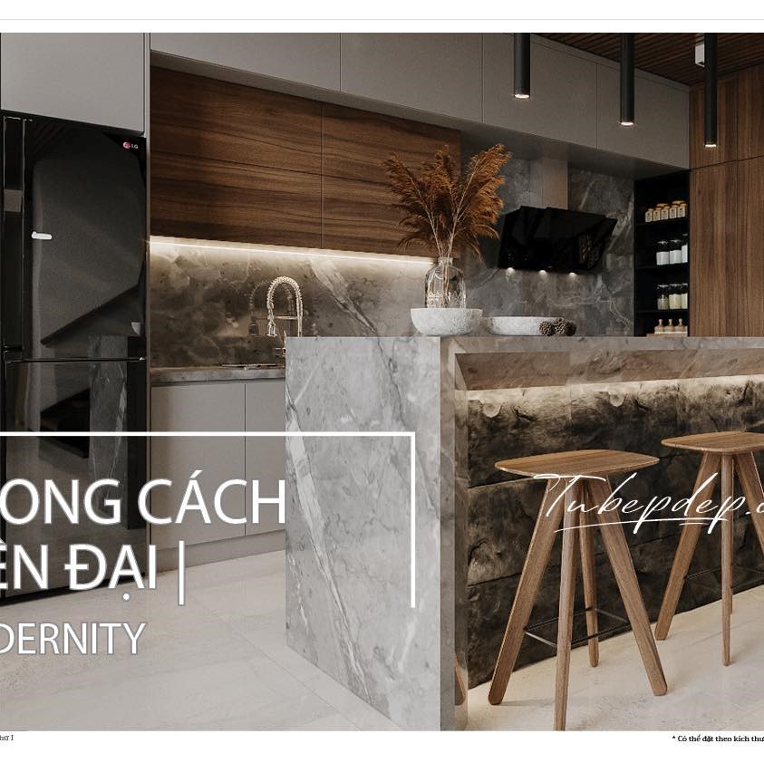 Tủ bếp gỗ công nghiệp