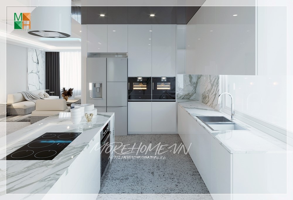 Tủ bếp gỗ công nghiệp