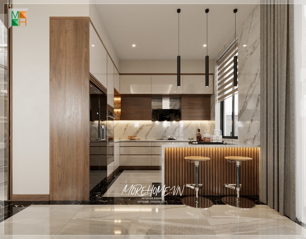 Tủ bếp gỗ công nghiệp