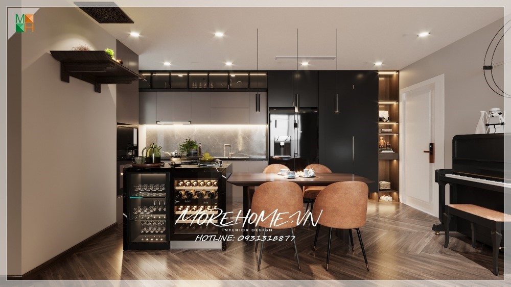 Tủ bếp gỗ công nghiệp
