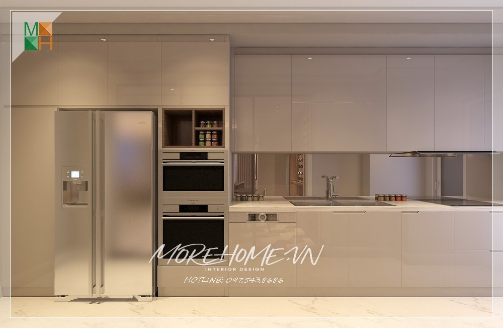 Tủ bếp gỗ công nghiệp