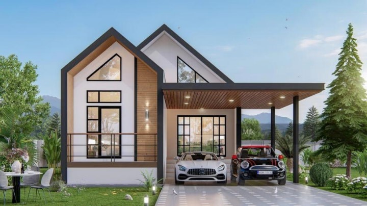 Thiết kế nhà cấp 4 gác lửng có 3 phòng ngủ
