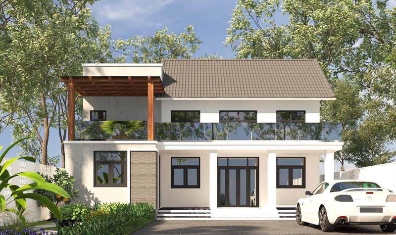 Thiết kế nhà cấp 4 gác lửng có 3 phòng ngủ