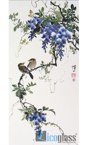  Tranh kính hoa tím